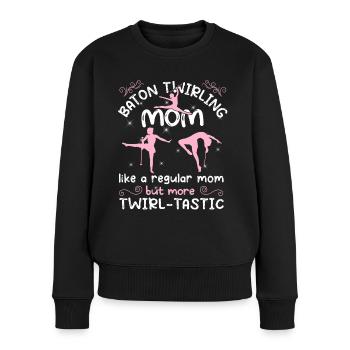 Gymnastik Tanz Baton Wirbeln Turnen - Frauen Premium Bio Pullover - Schwarz - Vorne - Julia (174cm)