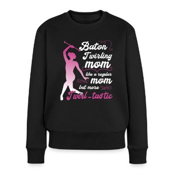 Gymnastik Tanz Baton Wirbeln Turnen - Frauen Premium Bio Pullover - Schwarz - Vorne - Julia (174cm)