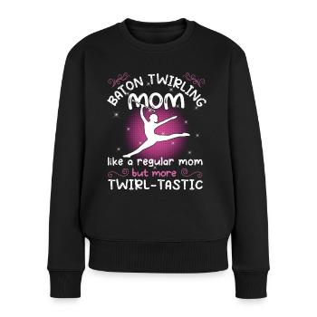 Gymnastik Tanz Baton Wirbeln Turnen - Frauen Premium Bio Pullover - Schwarz - Vorne - Julia (174cm)