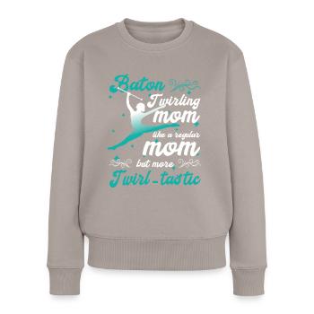 Gymnastik Tanz Baton Wirbeln Turnen - Frauen Premium Bio Pullover - Taupe - Vorne - Julia (174cm)