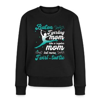 Gymnastik Tanz Baton Wirbeln Turnen - Frauen Premium Bio Pullover - Schwarz - Vorne - Julia (174cm)