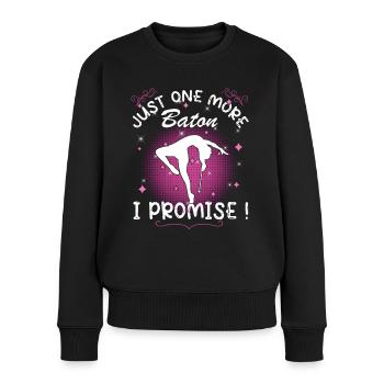 Gymnastik Tanz Baton Twirler Turn Design - Frauen Premium Bio Pullover - Schwarz - Vorne - Julia (174cm)