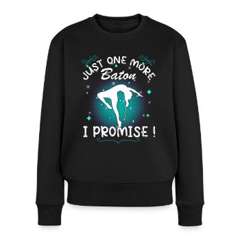 Gymnastik Tanz Baton Twirler Turn Design - Frauen Premium Bio Pullover - Schwarz - Vorne - Julia (174cm)
