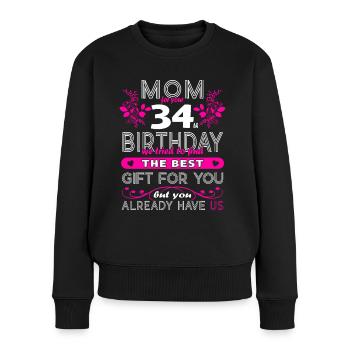 Funny Birthday Wishes Women 34th Birthday - Women's Premium Organic Jumper - black - Front - Julia (174cm)