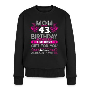 Funny Birthday Wishes Femmes 43e anniversaire - Pull Premium bio Femme - noir - Devant - Julia (174cm)