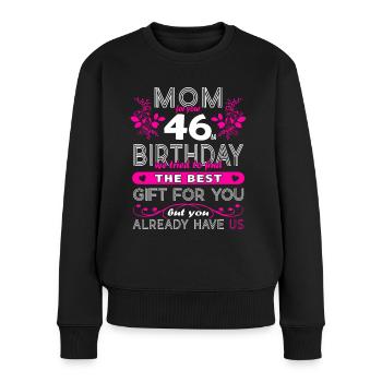 Funny Birthday Wishes Femmes 46e anniversaire - Pull Premium bio Femme - noir - Devant - Julia (174cm)