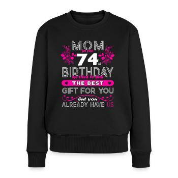 Funny Birthday Wishes Femmes 74e anniversaire - Pull Premium bio Femme - noir - Devant - Julia (174cm)