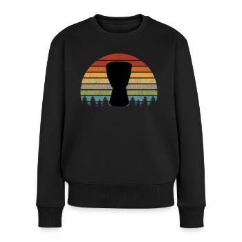 Djembe Player Schlagzeuger Musik Schlagzeug Vintage Retro - Frauen Premium Bio Pullover - Schwarz - Vorne - Julia (174cm)