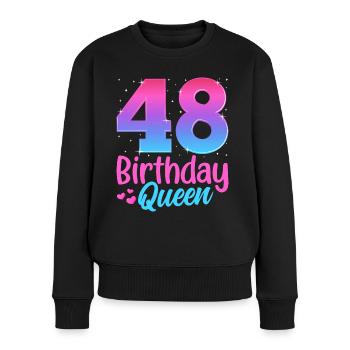 Birthday Queen 48 Geburtstag - Women's Premium Organic Jumper - black - Front - Julia (174cm)