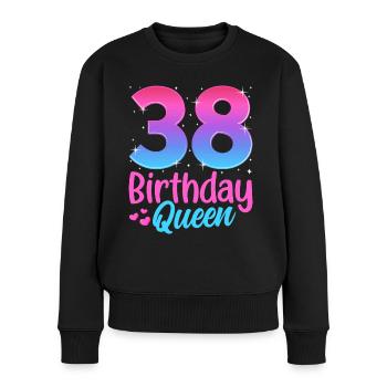 Birthday Queen 38 Geburtstag - Women's Premium Organic Jumper - black - Front - Julia (174cm)