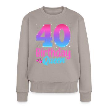 Anniversaire Queen 40 Geburtstag - Pull Premium bio Femme - taupe - Devant - Julia (174cm)