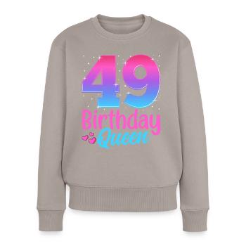 Anniversaire Queen 49 Geburtstag - Pull Premium bio Femme - taupe - Devant - Julia (174cm)