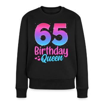 Anniversaire Reine 65 Geburtstag - Pull Premium bio Femme - noir - Devant - Julia (174cm)