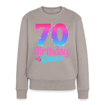 Anniversaire Queen 70 Geburtstag - Pull Premium bio Femme - taupe - Devant - Julia (174cm)