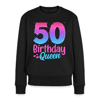 Anniversaire Queen 50 Geburtstag - Pull Premium bio Femme - noir - Devant - Julia (174cm)