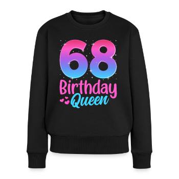 Anniversaire Reine 68 Geburtstag - Pull Premium bio Femme - noir - Devant - Julia (174cm)