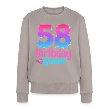 Anniversaire Queen 58 Geburtstag - Pull Premium bio Femme - taupe - Devant - Julia (174cm)