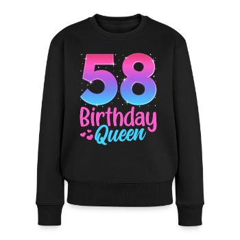 Birthday Queen 58 Geburtstag - Women's Premium Organic Jumper - black - Front - Julia (174cm)