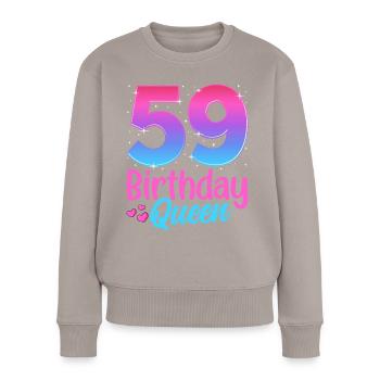Anniversaire Queen 59 Geburtstag - Pull Premium bio Femme - taupe - Devant - Julia (174cm)