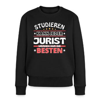 Nur die Besten werden Jurist - Frauen Premium Bio Pullover - Schwarz - Vorne - Julia (174cm)