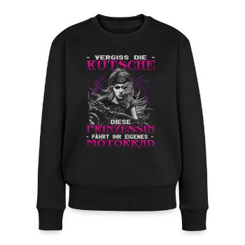 Motorradfahrerin - Bikerin / Bikerfrauen - Frauen Premium Bio Pullover - Schwarz - Vorne - Julia (174cm)