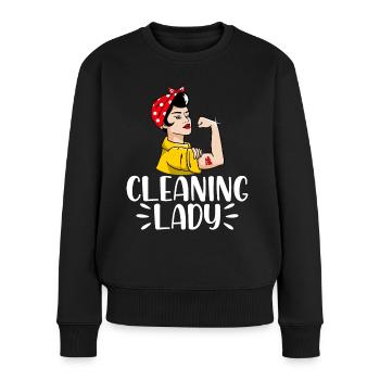 Cleaning Lady - Women's Premium Organic Jumper - black - Front - Julia (174cm)