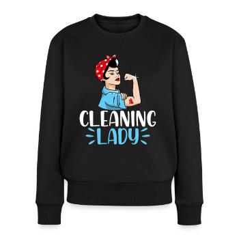 Cleaning Lady - Women's Premium Organic Jumper - black - Front - Julia (174cm)
