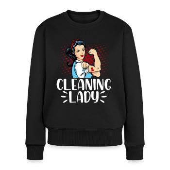 Cleaning Lady - Women's Premium Organic Jumper - black - Front - Julia (174cm)