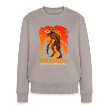 Équipe de recherche Wendigo - Pull Premium bio Femme - taupe - Devant - Julia (174cm)