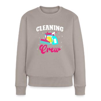 Cleaning Crew - Frauen Premium Bio Pullover - Taupe - Vorne - Julia (174cm)