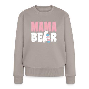 Mama Bear - Frauen Premium Bio Pullover - Taupe - Vorne - Julia (174cm)