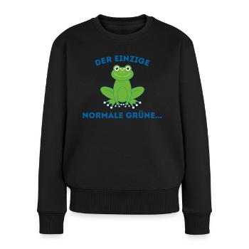 Frosch normale Grüne - Frauen Premium Bio Pullover - Schwarz - Vorne - Julia (174cm)