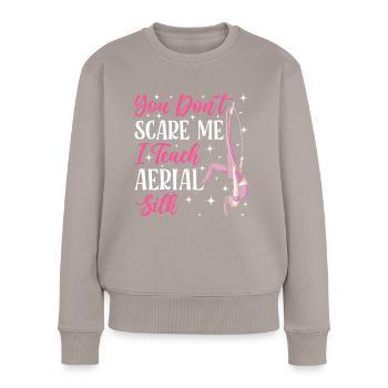 Aerial Silk Akrobatik Circus Aerialist - Frauen Premium Bio Pullover - Taupe - Vorne - Julia (174cm)