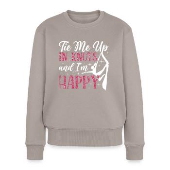 Aerial Silk Akrobatik Circus Aerialist - Frauen Premium Bio Pullover - Taupe - Vorne - Julia (174cm)