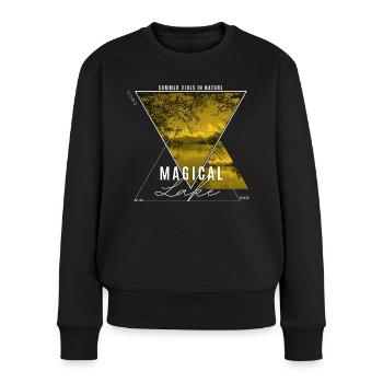 Magical Lake - Frauen Premium Bio Pullover - Schwarz - Vorne - Julia (174cm)