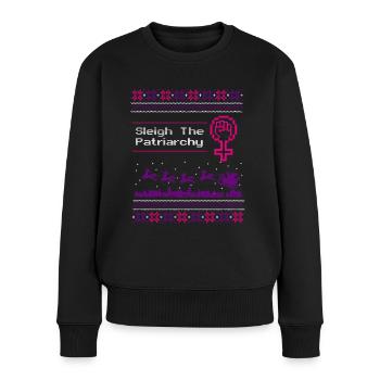Sleigh The Patriarchy - Women's Premium Organic Jumper - black - Front - Julia (174cm)