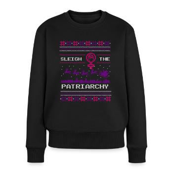 Sleigh The Patriarchy - Women's Premium Organic Jumper - black - Front - Julia (174cm)