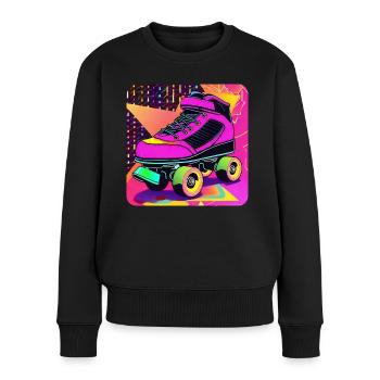 Patins à roulettes Disco colorés dans un style rétro - Pull Premium bio Femme - noir - Devant - Julia (174cm)