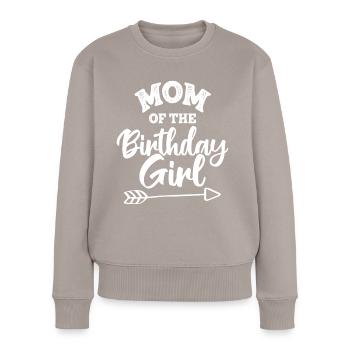 Maman de l’anniversaire - Pull Premium bio Femme - taupe - Devant - Julia (174cm)