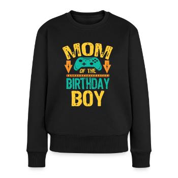 Mom Of the Birthday Boy Gaming Family - Frauen Premium Bio Pullover - Schwarz - Vorne - Julia (174cm)