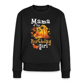 Maman de la fille d’anniversaire - Pull Premium bio Femme - noir - Devant - Julia (174cm)