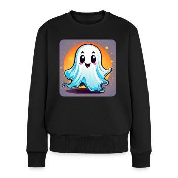 Niedliches kleines Schreckgespenst - Frauen Premium Bio Pullover - Schwarz - Vorne - Julia (174cm)