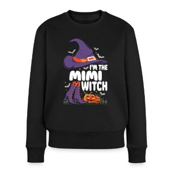 Je suis la sorcière Mimi - Pull Premium bio Femme - noir - Devant - Julia (174cm)