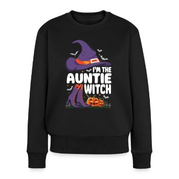 I'm the Auntie Witch - Frauen Premium Bio Pullover - Schwarz - Vorne - Julia (174cm)