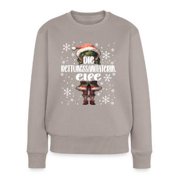 Weihnachtsoutfit Rettungssanitäterin - Frauen Premium Bio Pullover - Taupe - Vorne - Julia (174cm)