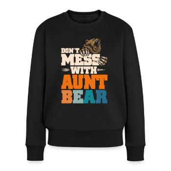 Ne plaisantez pas avec tante ours - Pull Premium bio Femme - noir - Devant - Julia (174cm)