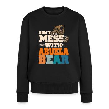 Ne plaisantez pas avec l’ours Abuela - Pull Premium bio Femme - noir - Devant - Julia (174cm)
