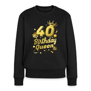 Reine d’anniversaire 40 - Pull Premium bio Femme - noir - Devant - Julia (174cm)