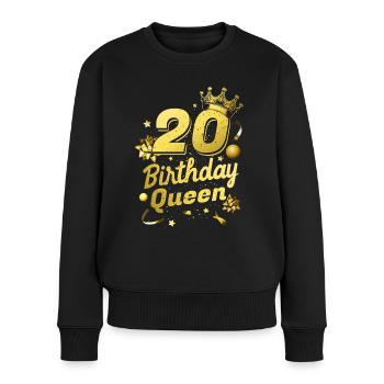 Reine d’anniversaire 20 - Pull Premium bio Femme - noir - Devant - Julia (174cm)