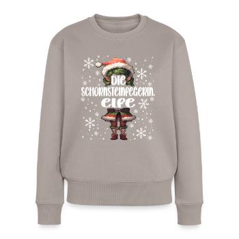 Weihnachtsoutfit Schornsteinfegerin - Frauen Premium Bio Pullover - Taupe - Vorne - Julia (174cm)